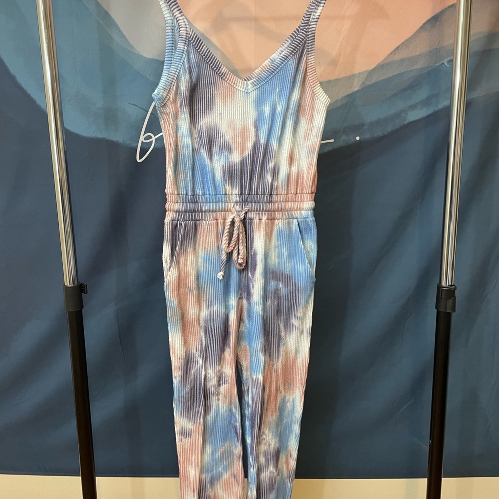 Maronie Tie-Dye One Piece Jumpsuit in Blue, Pink, White, and Purple